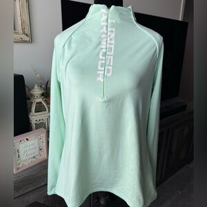 Under Armour Mint Green Quarter-Zip Pullover Hoodie